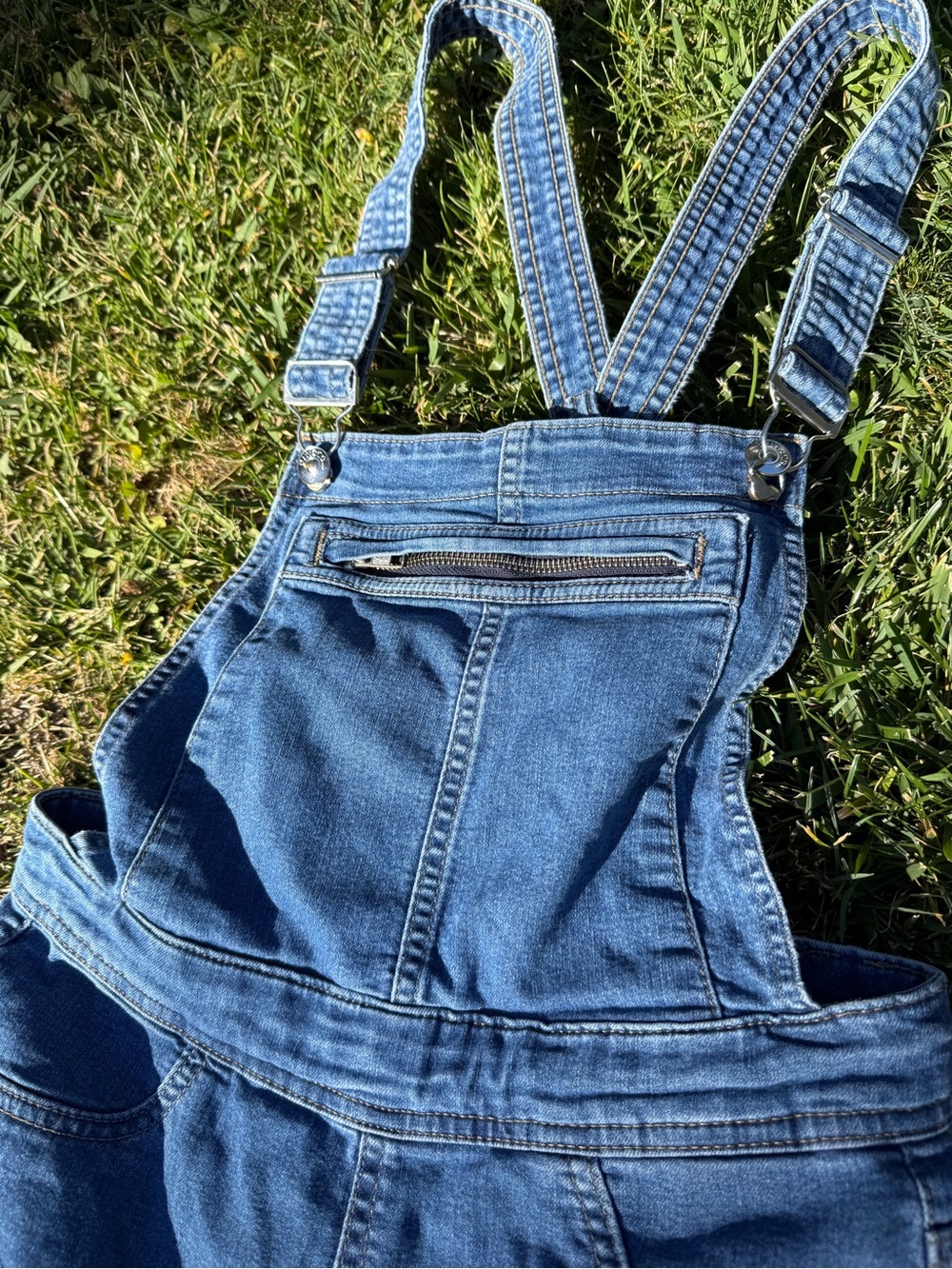 Size US 8 Divided Blue Denim Skinny Overalls